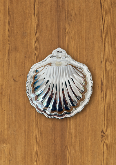 Silver-Plated Shell Box