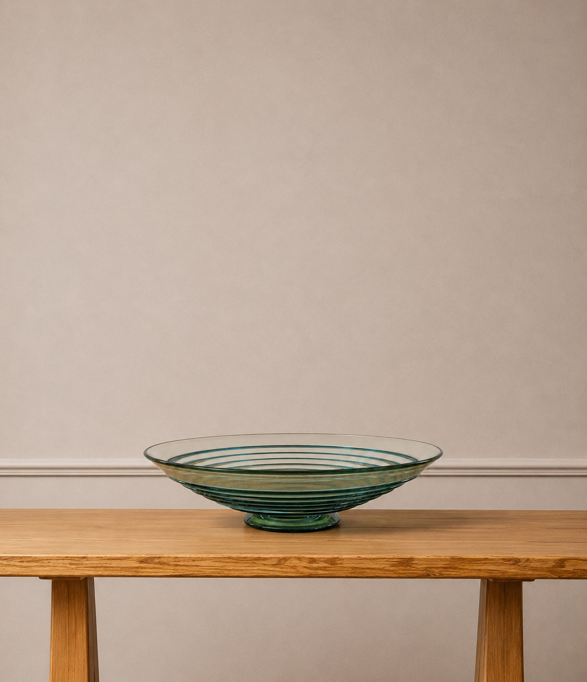 Vintage Smoked Glass Pedestal Fruit Bowl