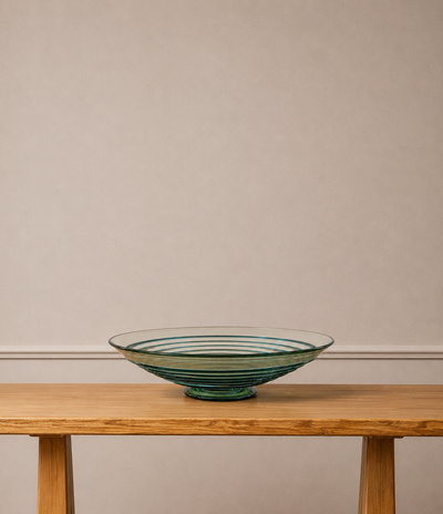 Vintage Smoked Glass Pedestal Fruit Bowl