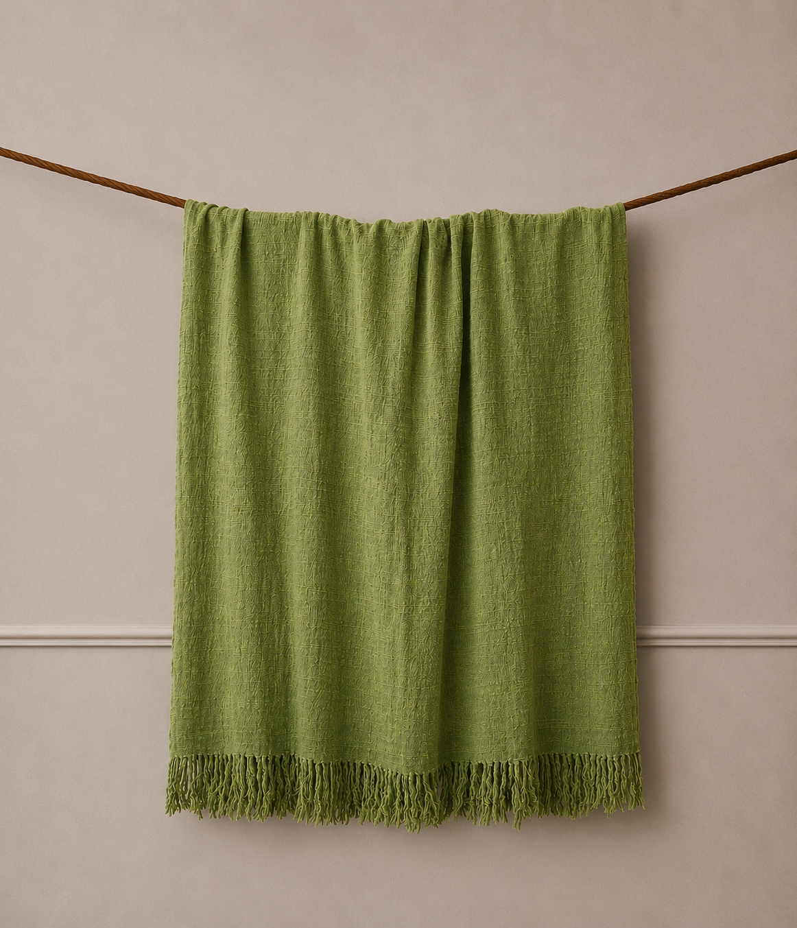 Green Natural-Dyed Vibrant Throw Blanket
