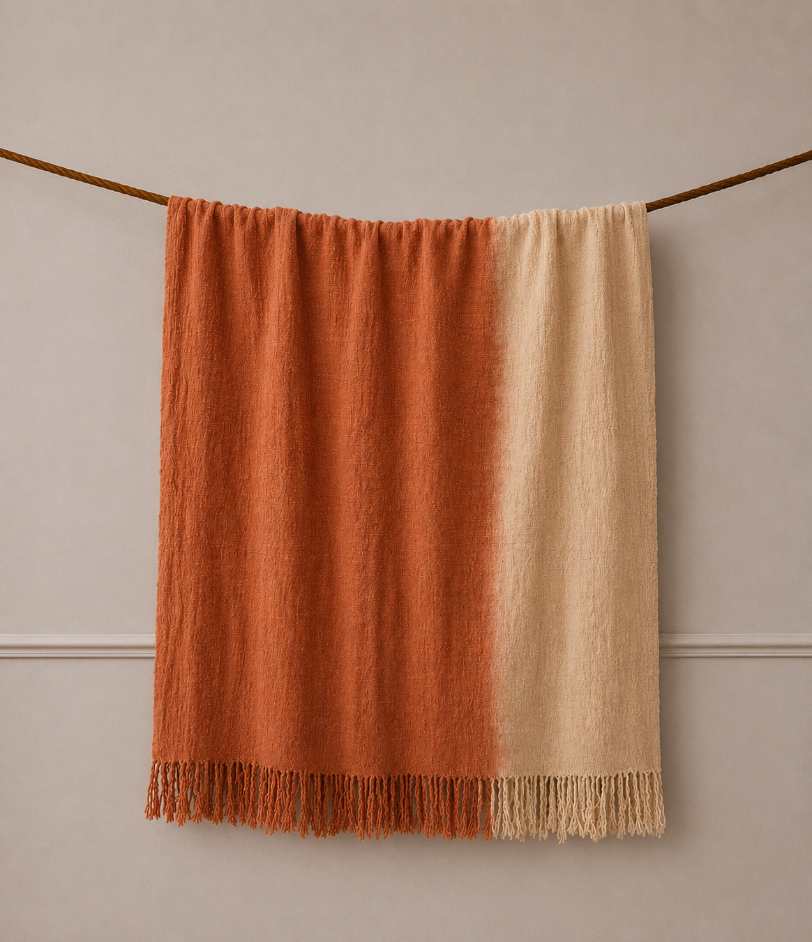 Pink Natural-Dyed Ombre Throw Blanket