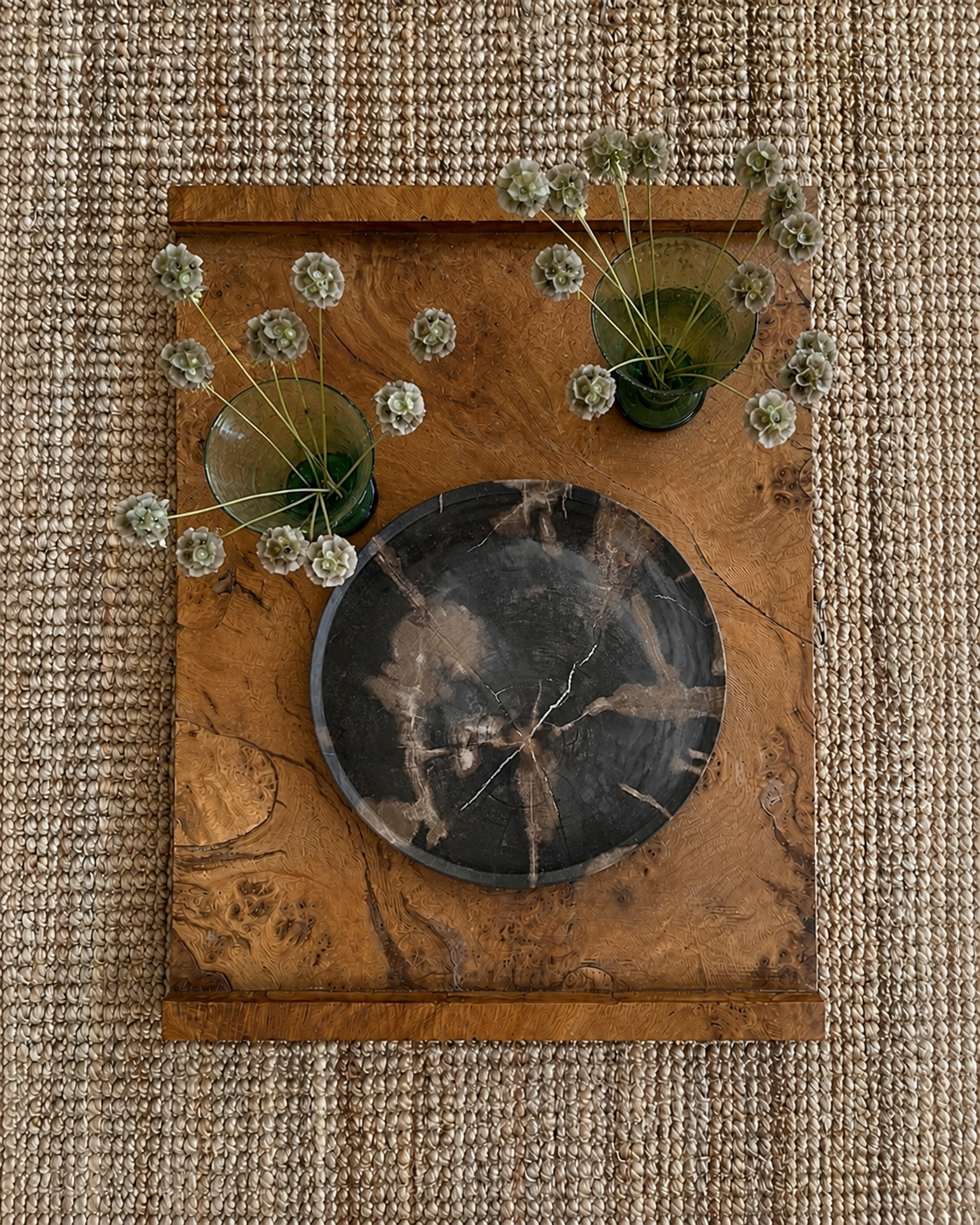 Dark Mineral Petrified Wood Tray