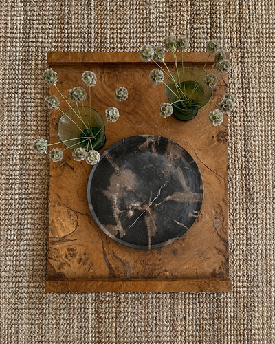 Dark Mineral Petrified Wood Tray