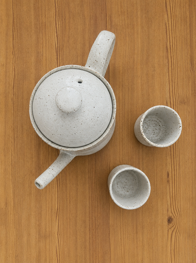 Speckled Ceramic Tea set with two cups included