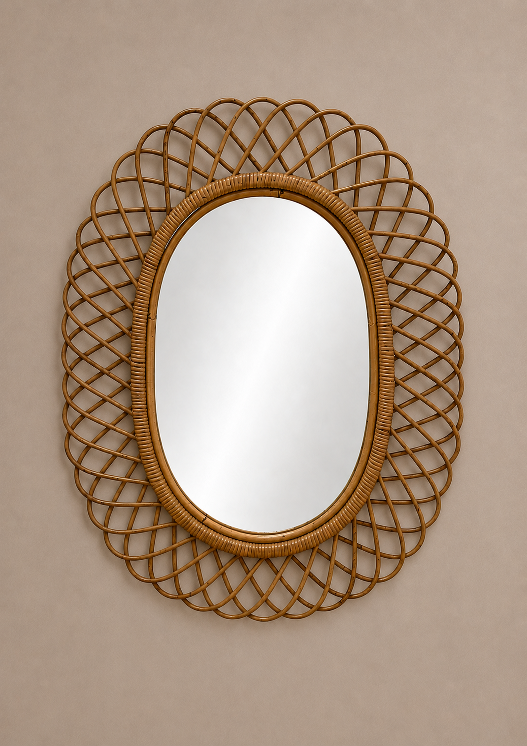 Woven Rattan Wall Mirror
