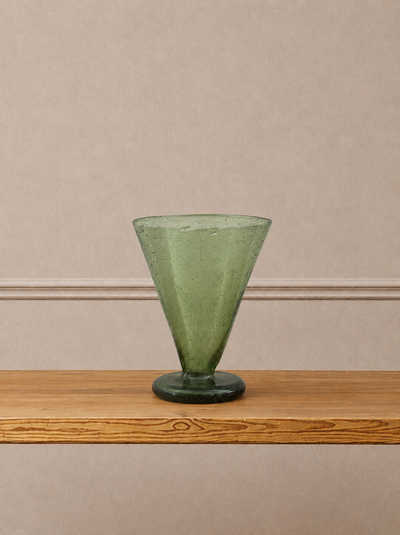 Green Fluted Glass Vase Set (Set of 3)