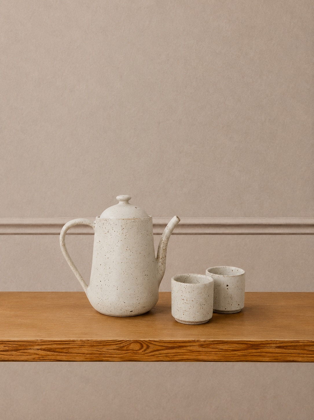 Speckled Ceramic Tea set with two cups included