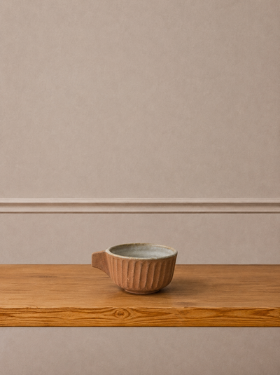 Hand-Thrown Fluted Ceramic Mug