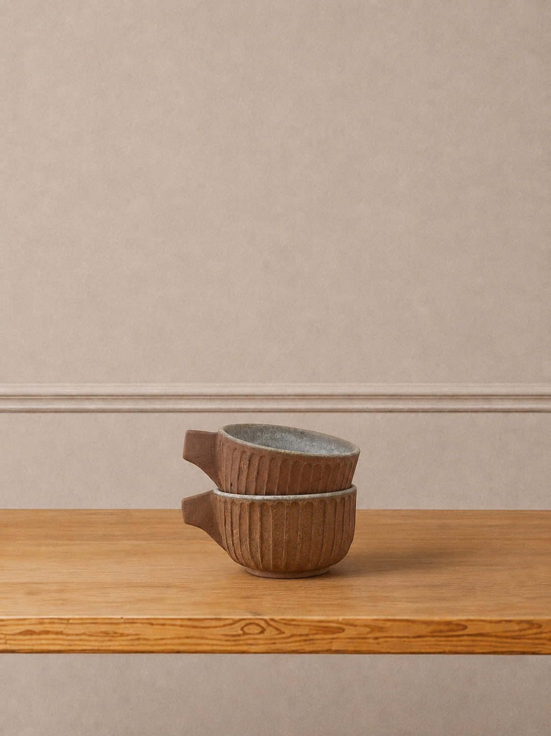 Hand-Thrown Fluted Ceramic Mug