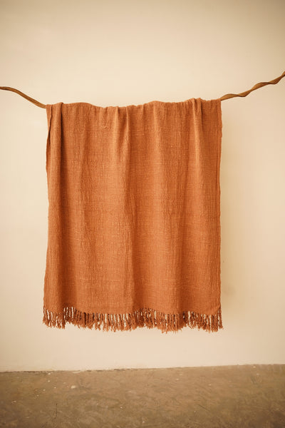 Pink Natural-Dyed Vibrant Throw Blanket