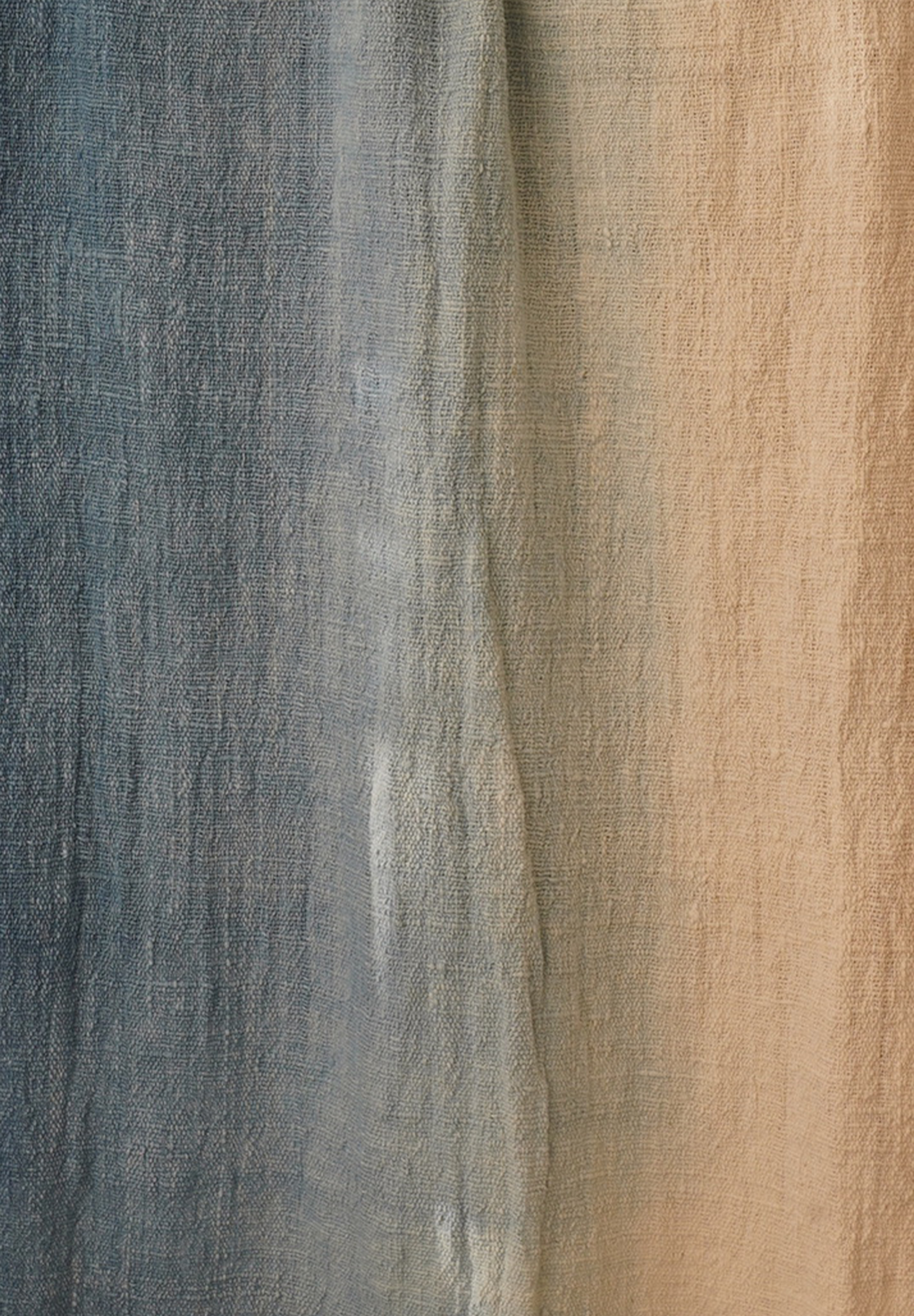Blue Natural-Dyed Ombre Throw Blanket