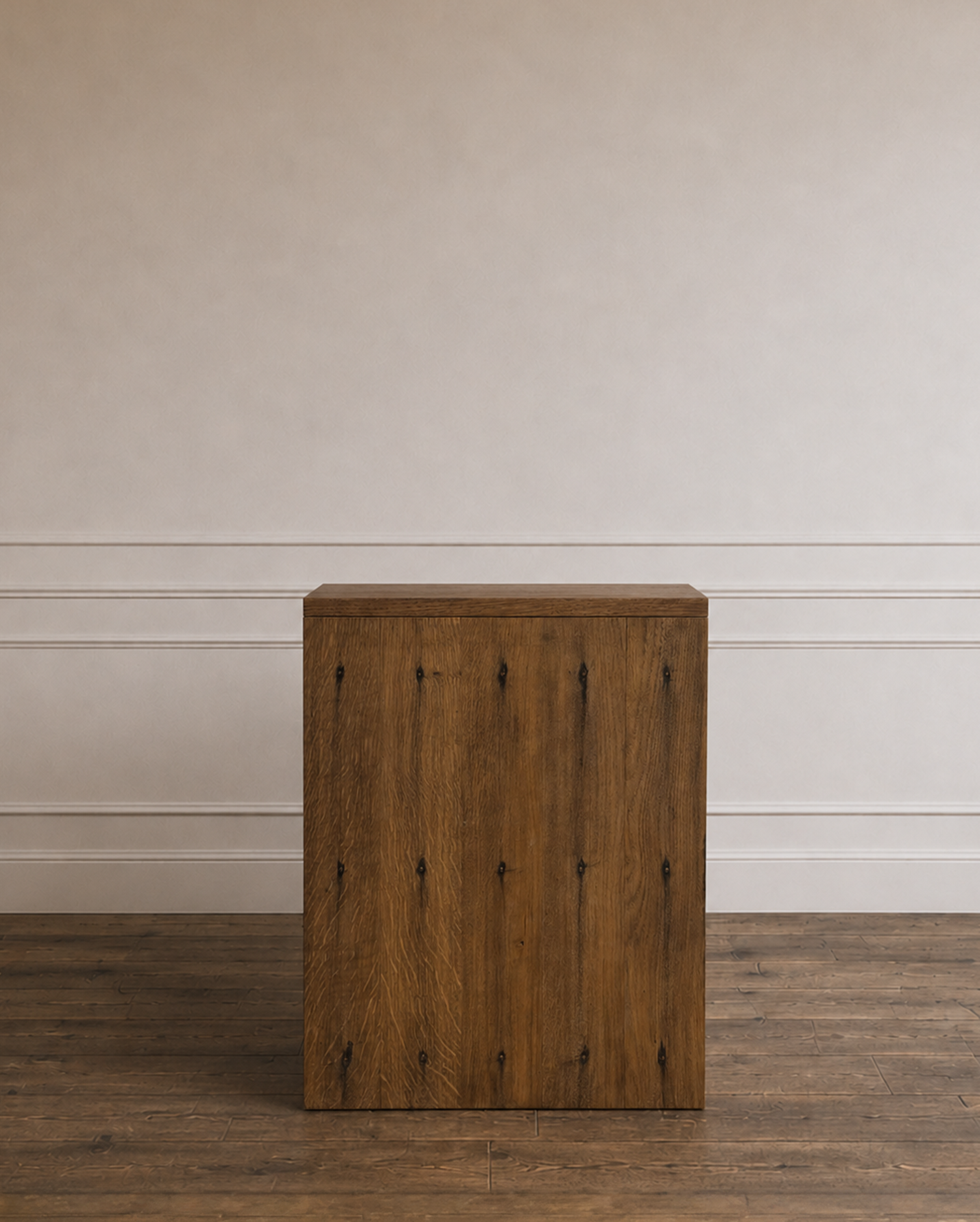 Handcrafted Solid Wood Bedside Table with Oxidised Nail Detail
