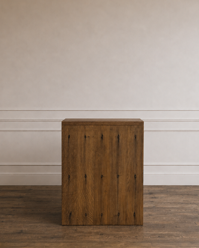 Handcrafted Solid Wood Bedside Table with Oxidised Nail Detail